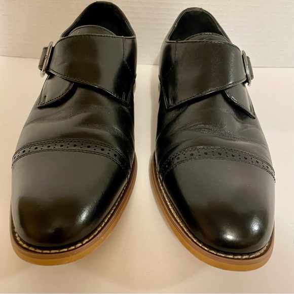 STACY ADAMS Men's Desmond Cap Toe Monk Strap Loafer Black Size 8 M - Picture 4 of 10